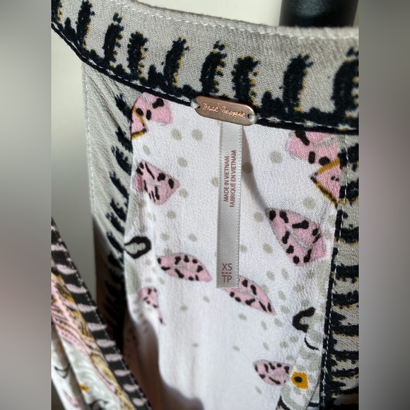 Free People Steal the Sun Pale Pink Print Boho Top or Dress XS - Picture 10 of 12
